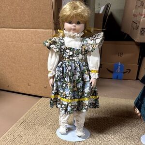 Floral Dress Porcelain Doll